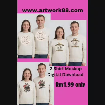 3 Shirt Mockup Digital Download